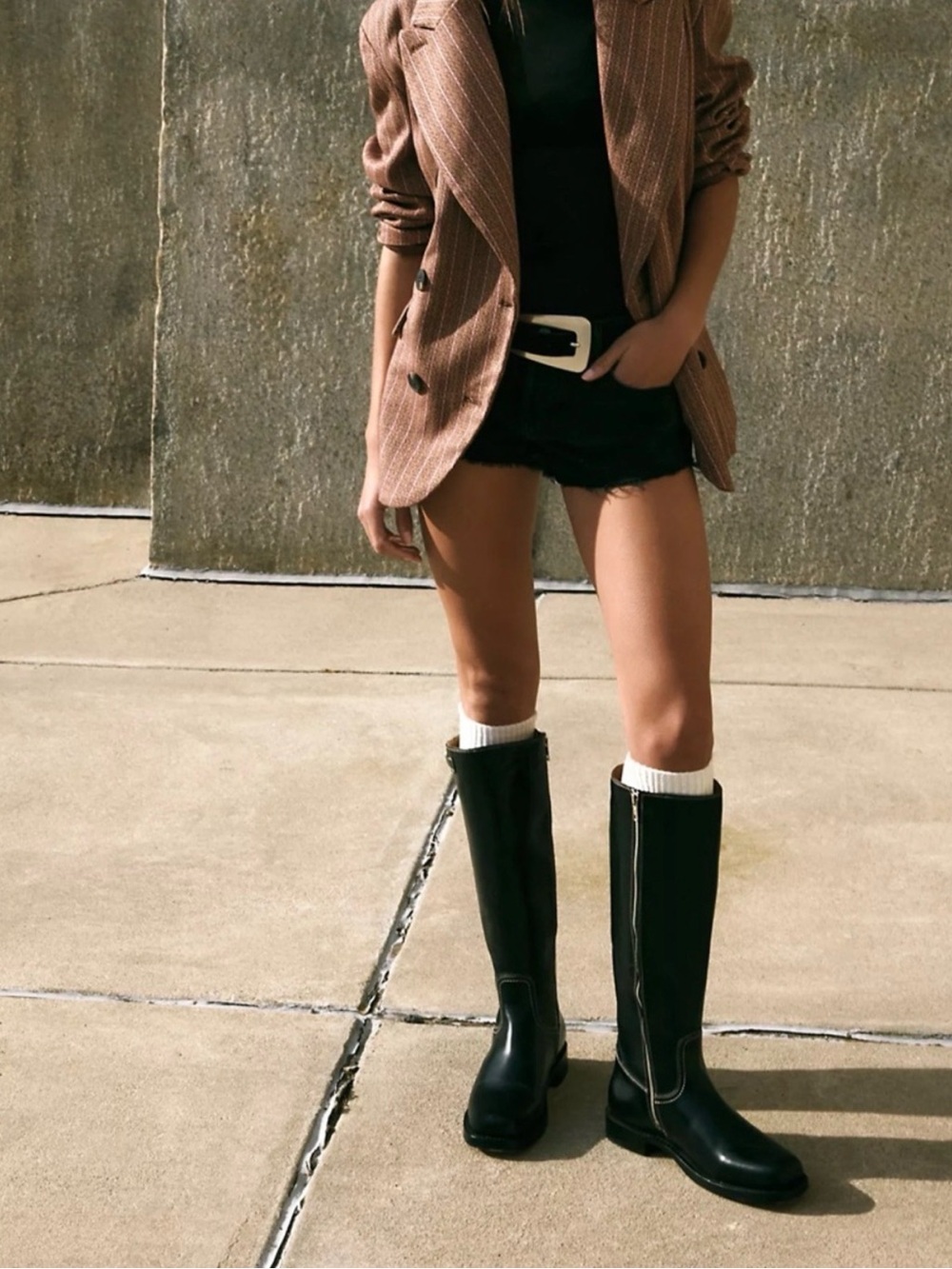 Frye Campus Low Heel Tall Riding Boots black